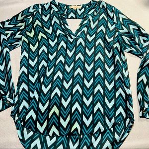 Penelope Chilvers | Green Zig Zag Pattern Blouse // L